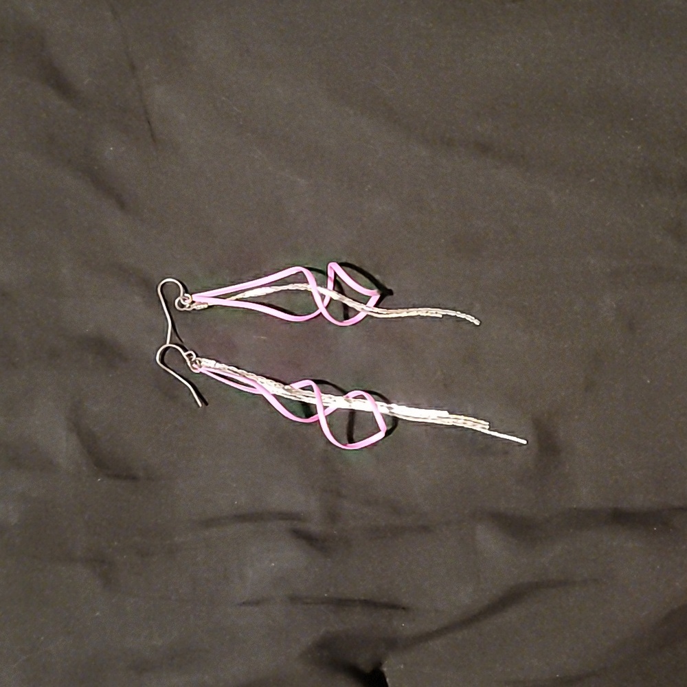 Pink twist earrings